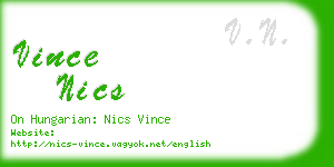 vince nics business card